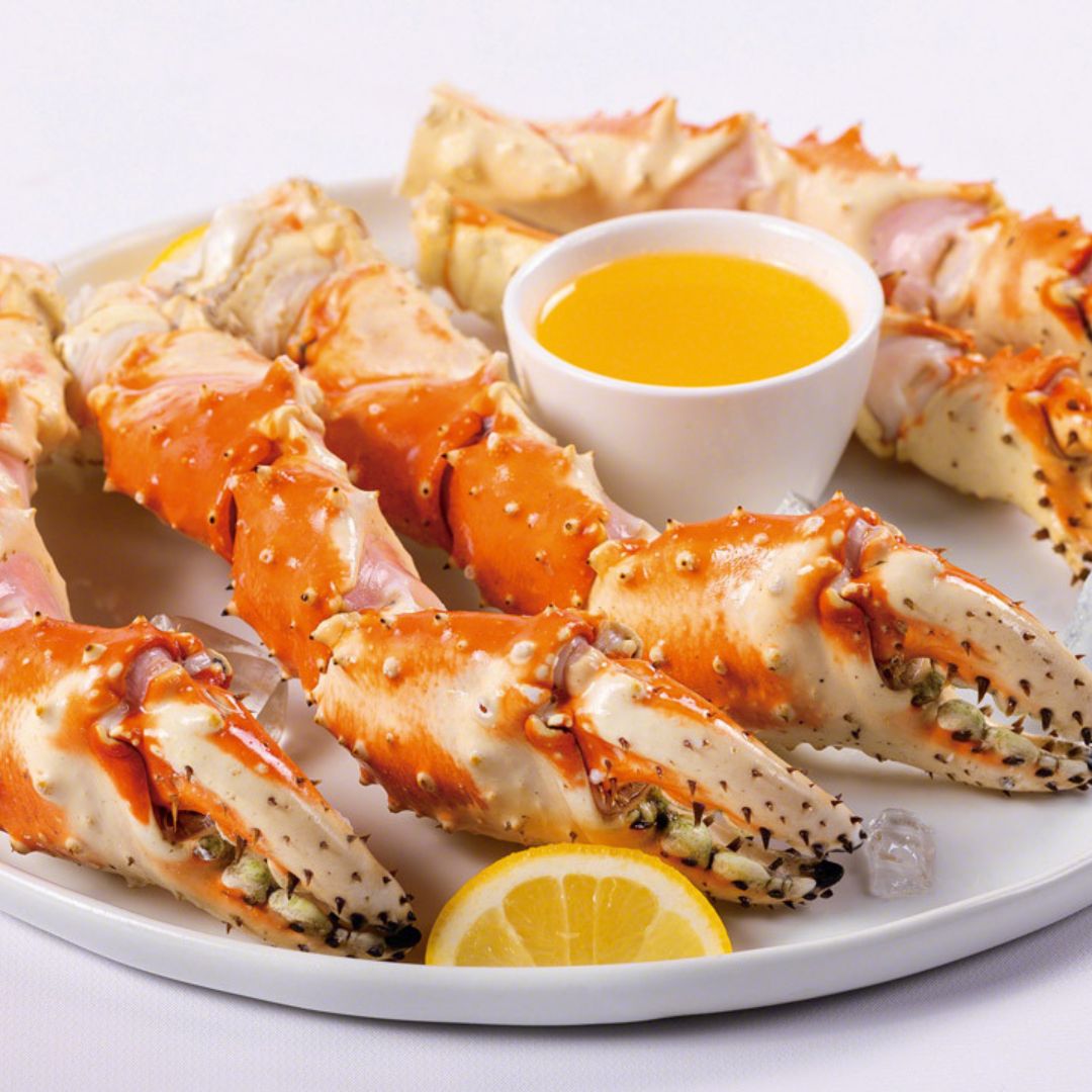 Golden Red King Crab Leg Segments Claws Knuckles