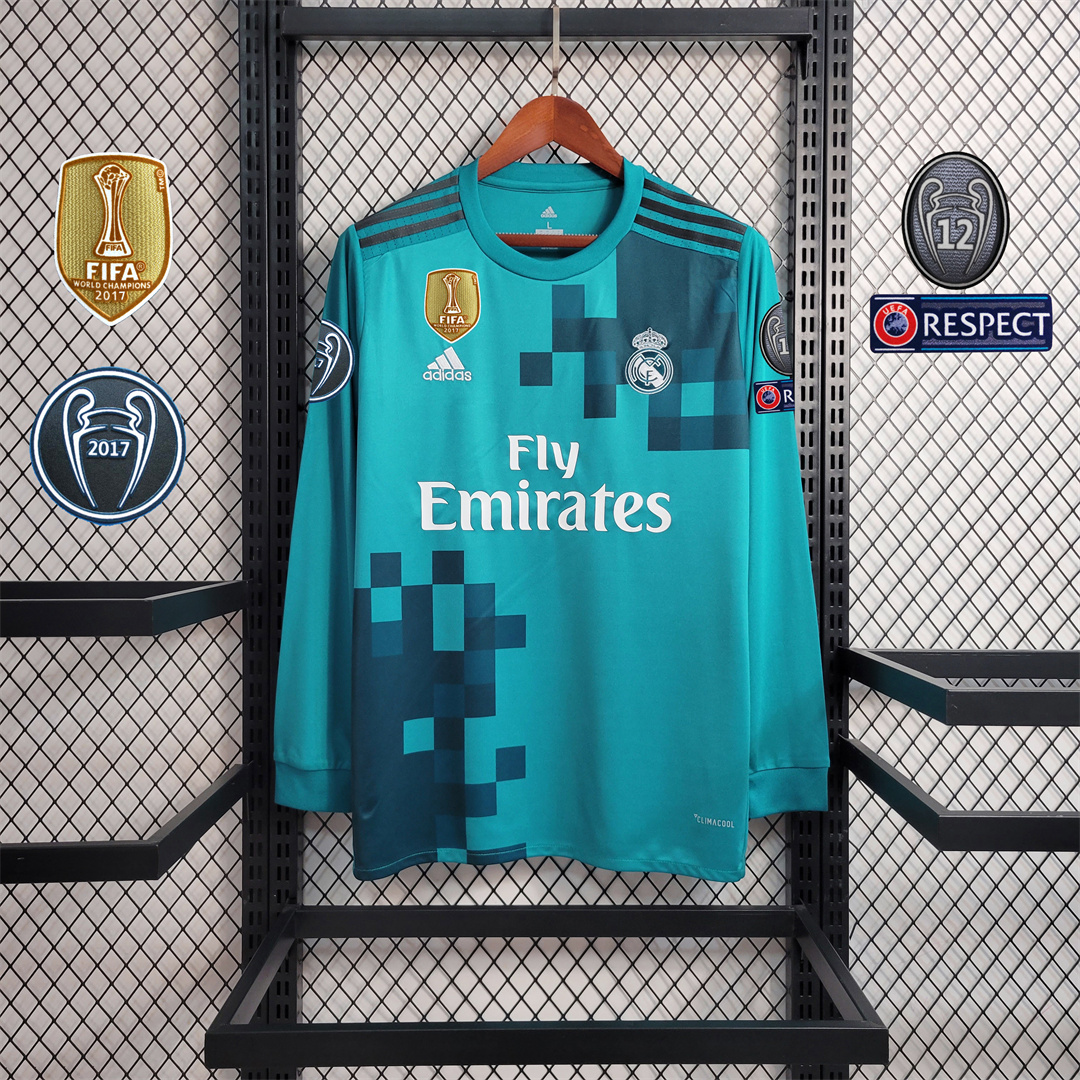 SIUjerseys-Retro Real Madrid 17-18 Third Long Sleeve Jersey