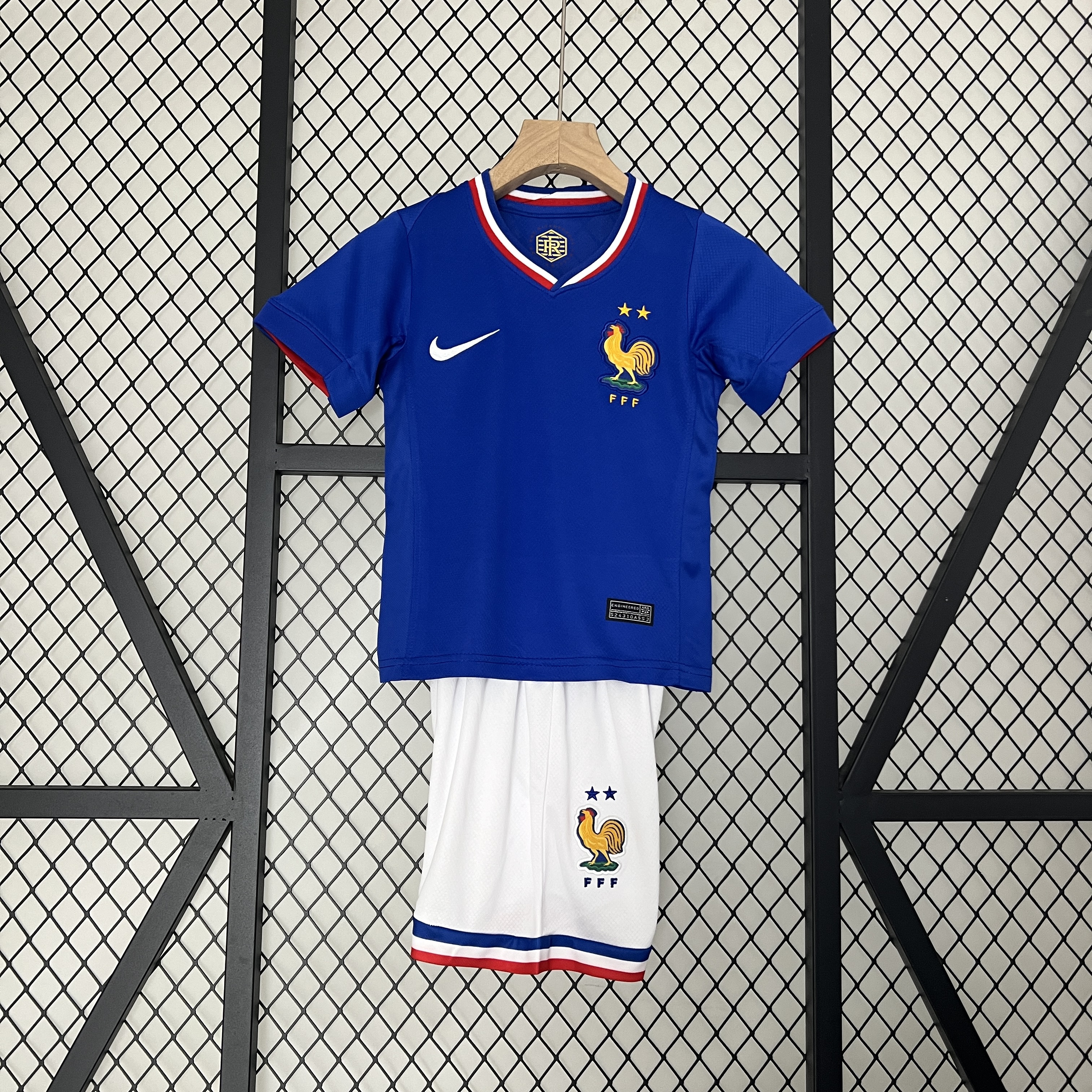 JerseysGala.com | France 2024 Home Stadium Kids Kit -Customize Name, Number and Patch | Worldwide Shipping