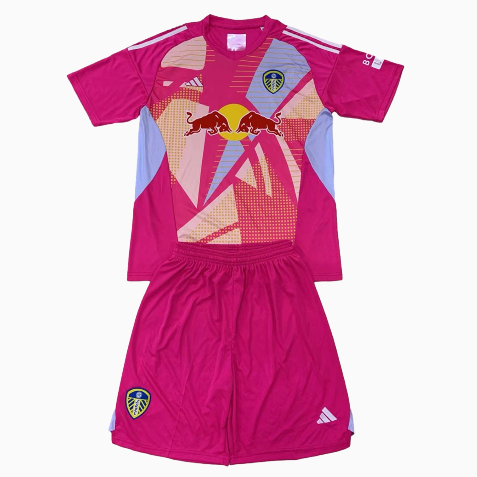 unitedfutballjersey-Leeds United 24-25 Pink Goalkeeper Men's Adult Jersey Set - Fans Version