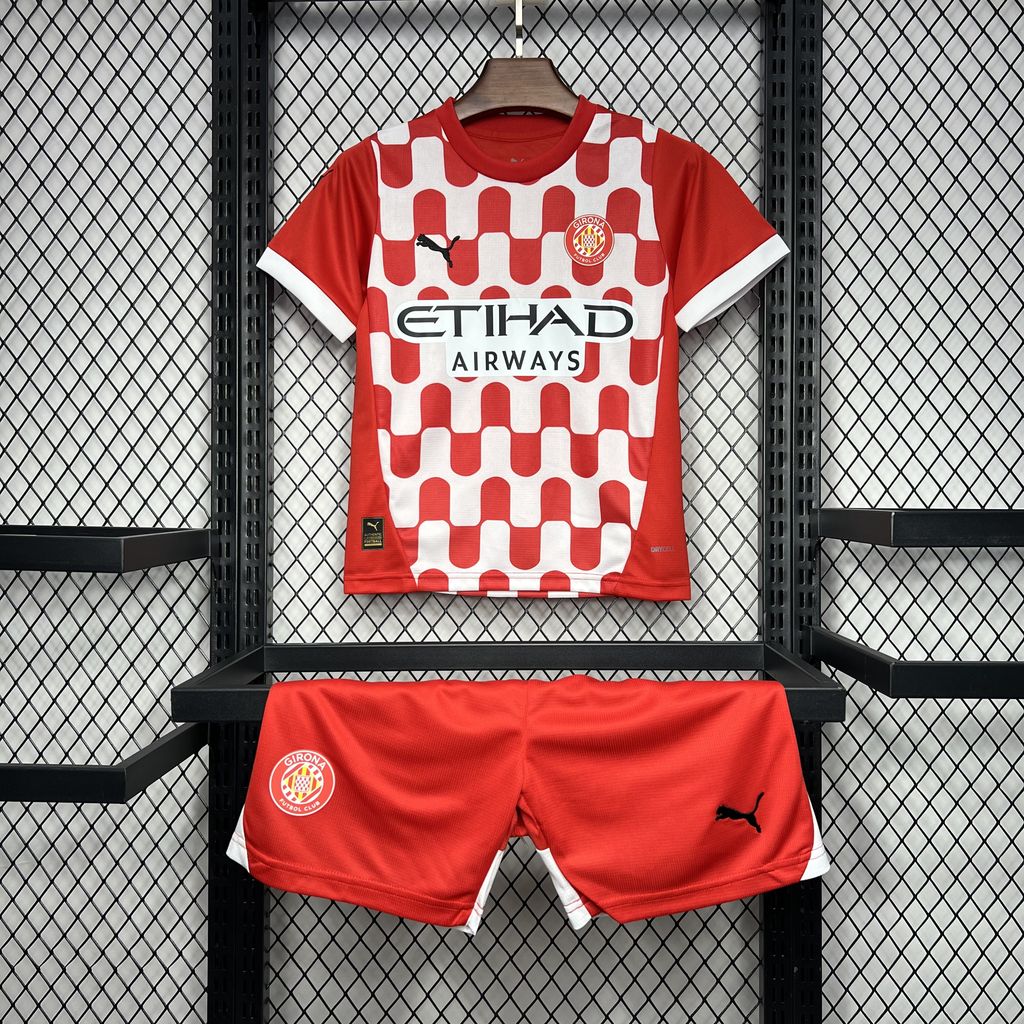 SIUjerseys-Girona 24-25 Home Stadium Kids Kit