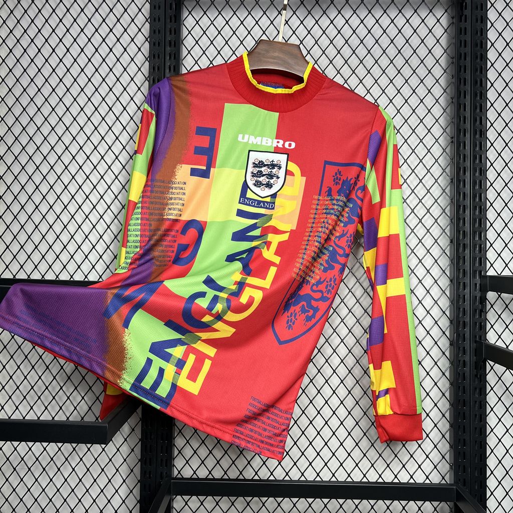 SIUjerseys-Retro England 1996 Goalkeeper Long Sleeve Jersey