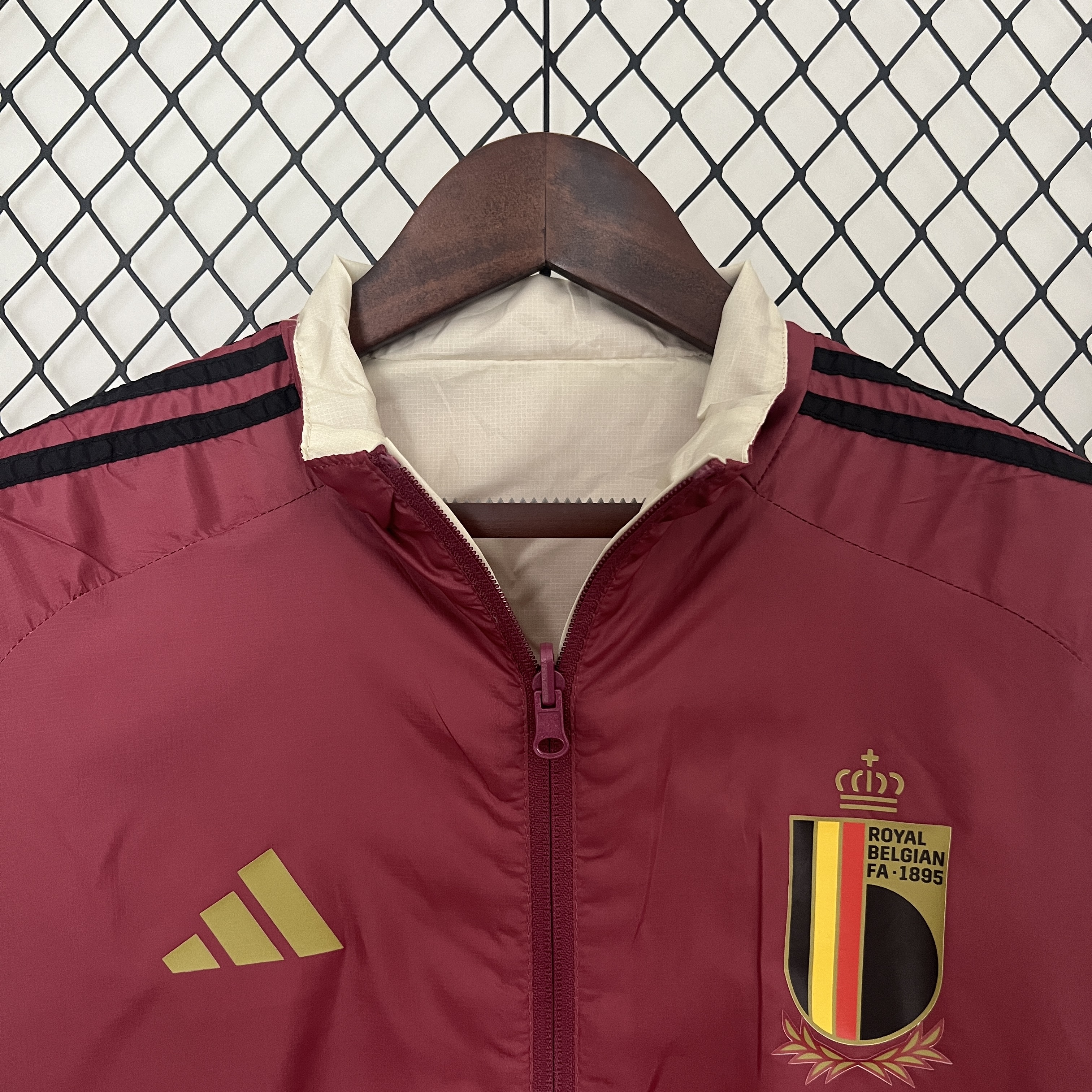 SIUjerseys-Belgium 2024 Double Sided Reversible Windbreaker - Red & Yellow