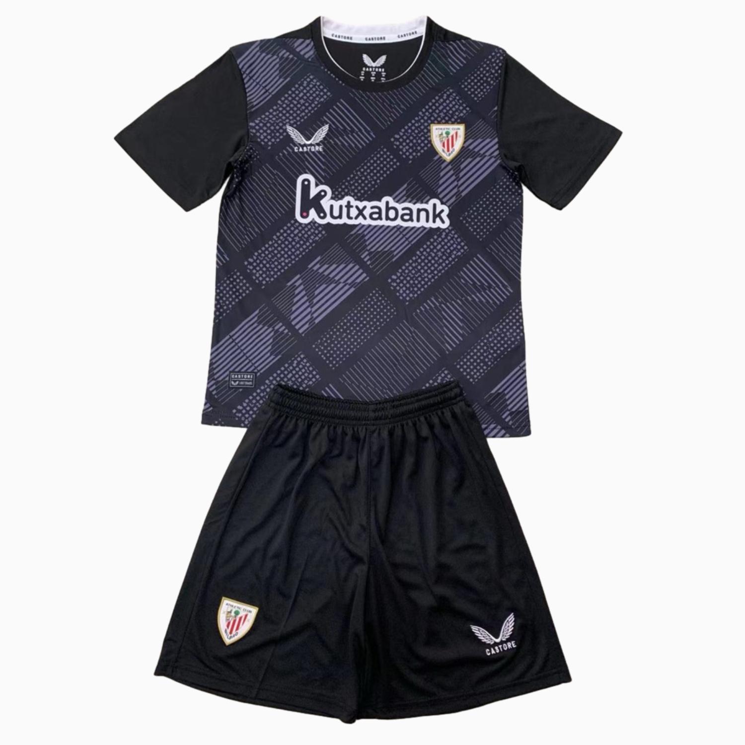 SIUjerseys-Athletic Bilbao 24-25 Black Goalkeeper Kids Kit