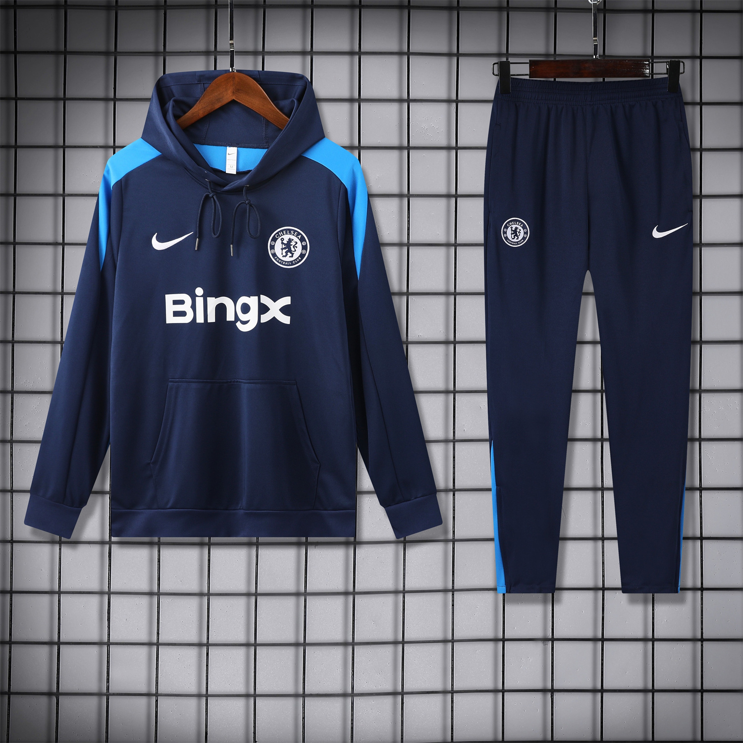 unitedfutballjersey-C.H.E.L.S.E.A 24-25 Training Hoodie Set - Deep Blue Hoodie and Pants