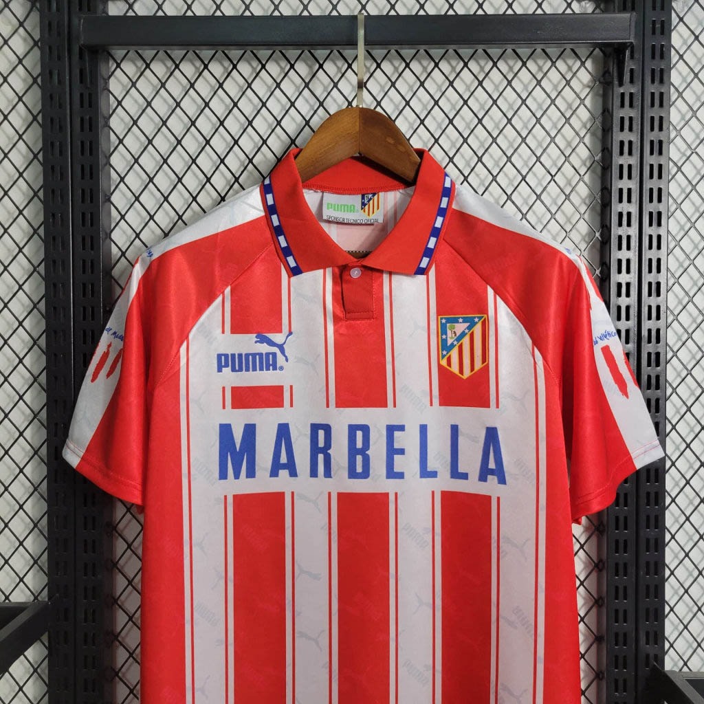 unitedfutballjersey-Retro Atletico Madrid 1994-95 Home Stadium Jersey