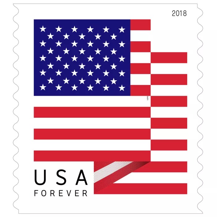 U.S. Flag 2018, 100Pcs/Rolls (1000 Pcs)Stamnow.com