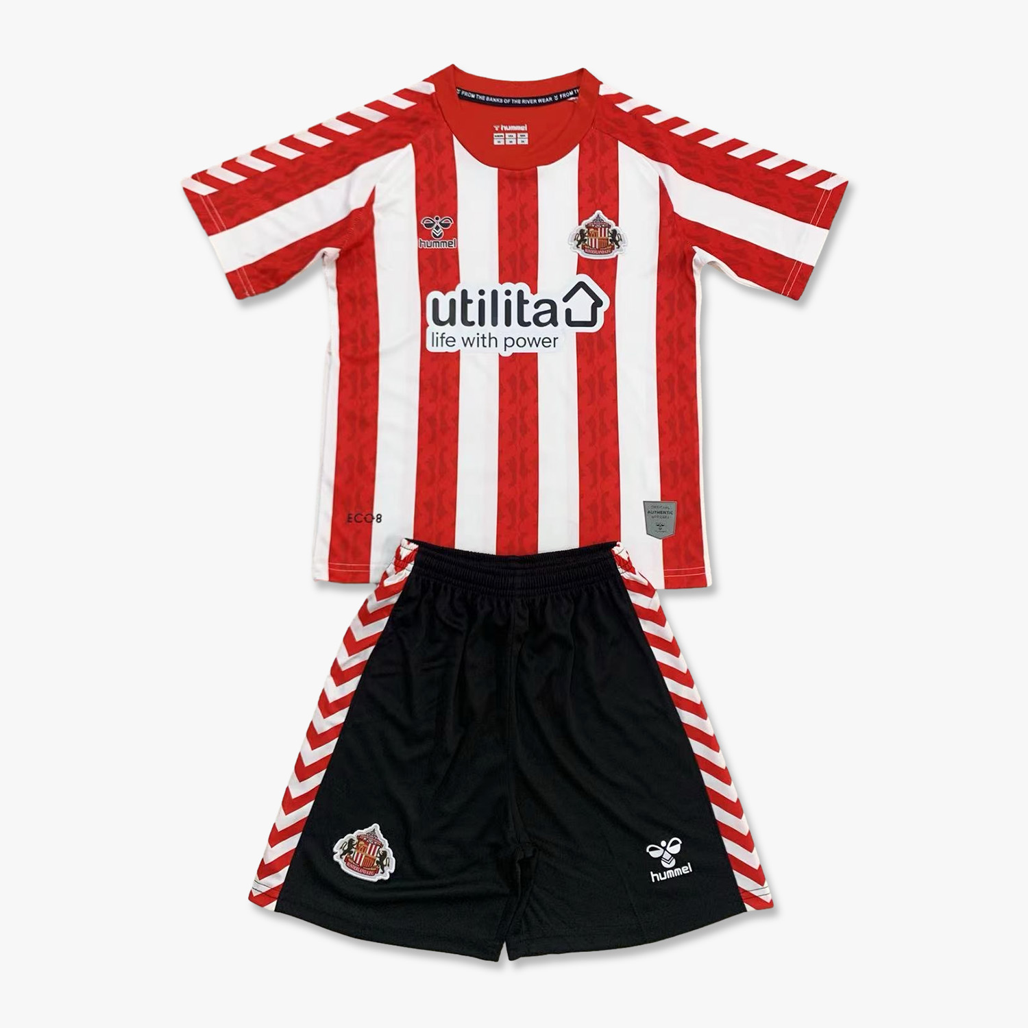 unitedfutballjersey-Sunderland 24-25 Home Stadium Kids Kit