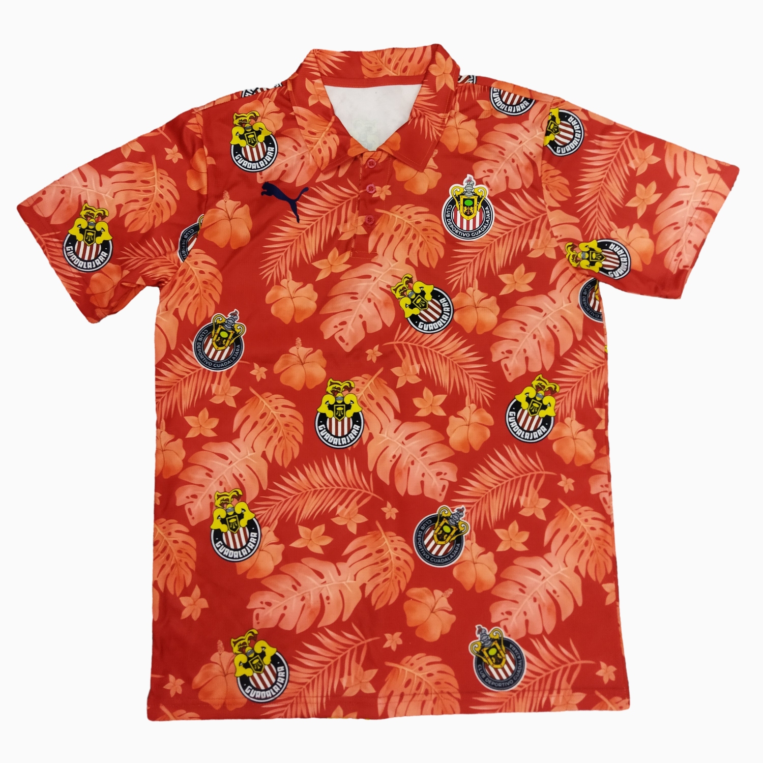 SIUjerseys-Chivas de Guadalajara 24-25 Red Flower Pattern Polo Shirts