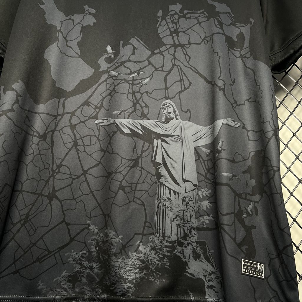SIUjerseys-Brazil 2024 Black Christ the Redeemer Statue Jersey - Fans Version