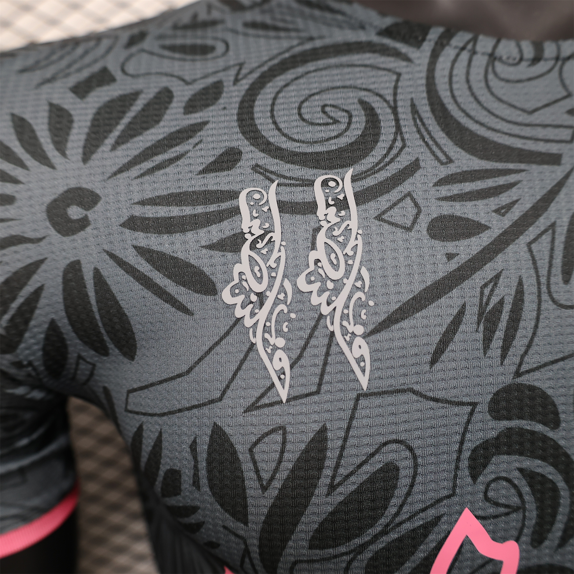 unitedfutballjersey-FC Palestina 24-25 Black Flowers Jersey - Player Version