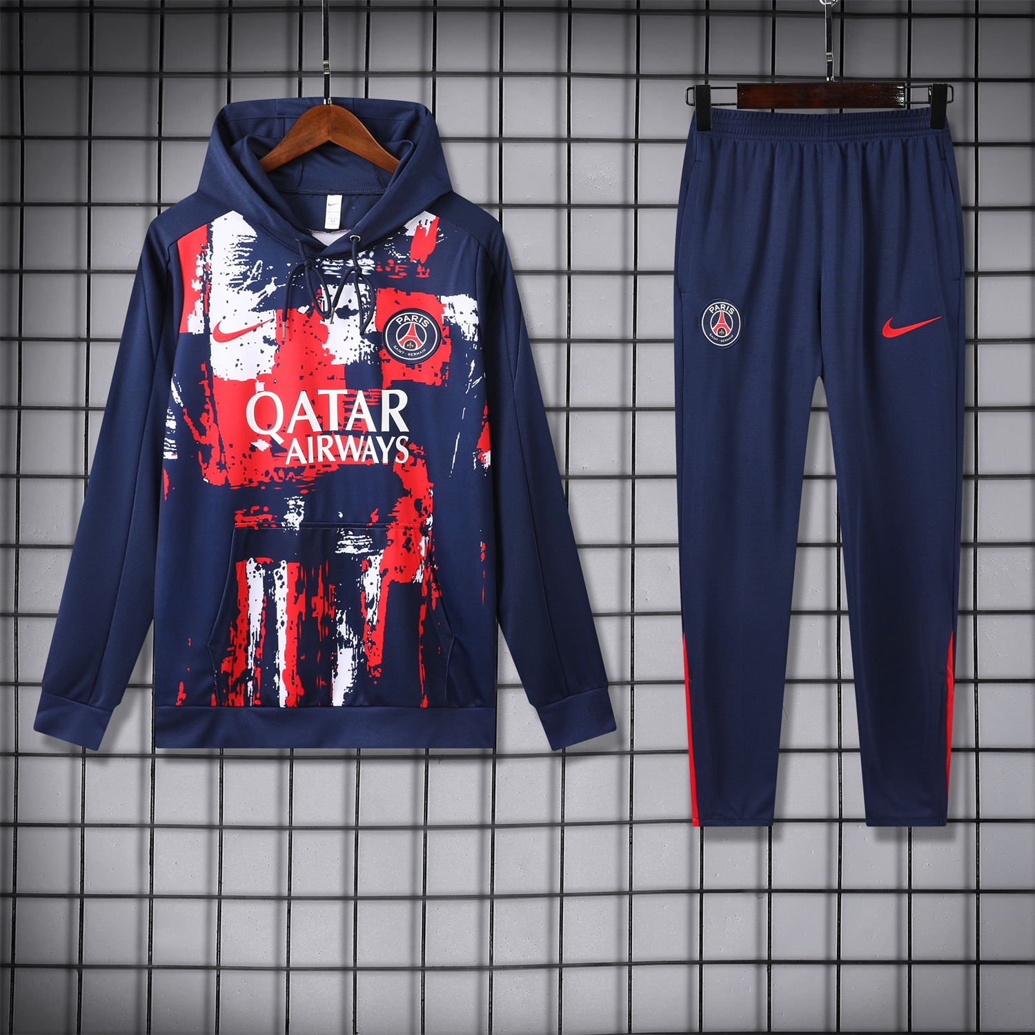 SIUjerseys-Paris Saint-Germain PSG 24-25 Training Hoodie Set - Royal Blue Hoodie and Pants