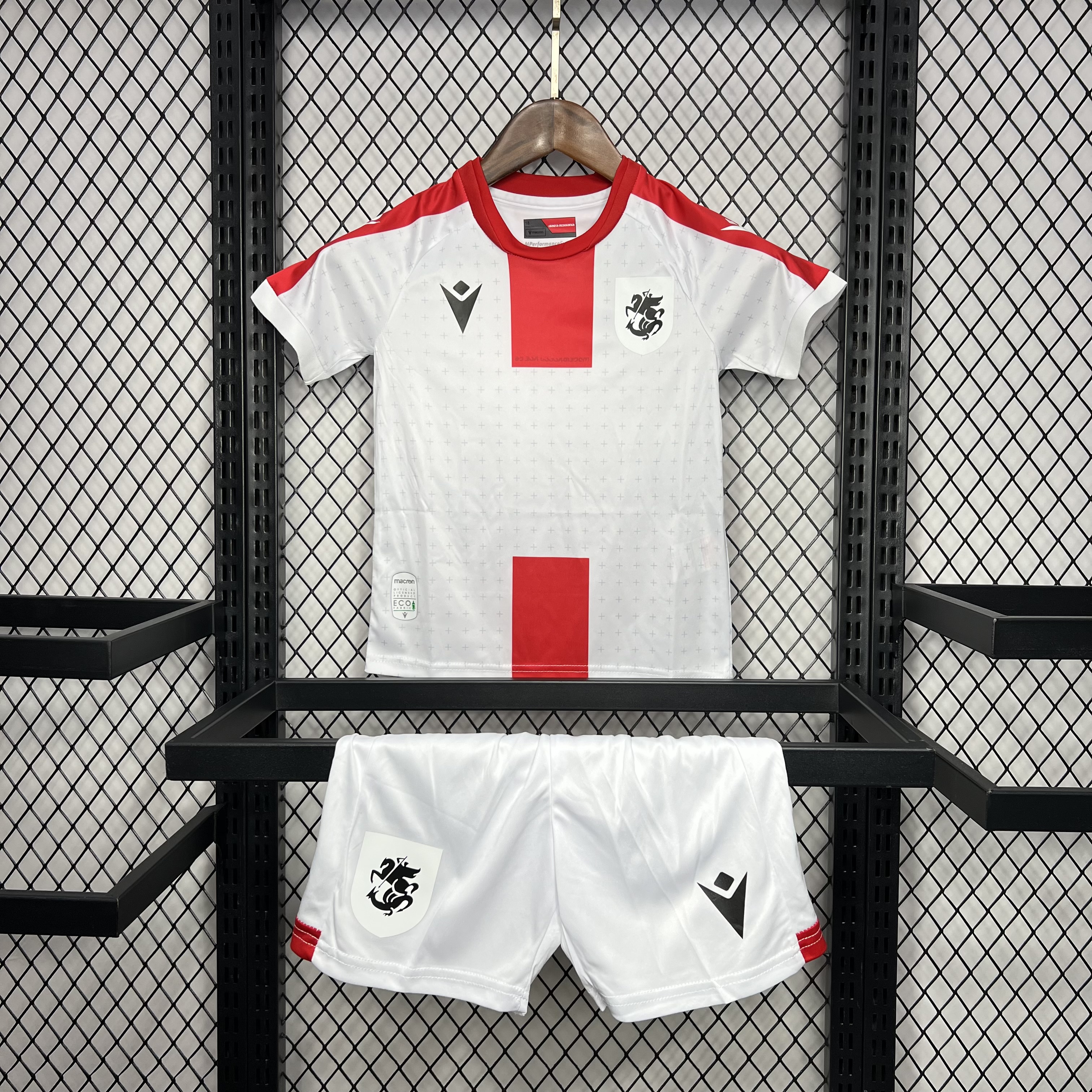 unitedfutballjersey-Georgia 2024 Home Stadium Kids Kit