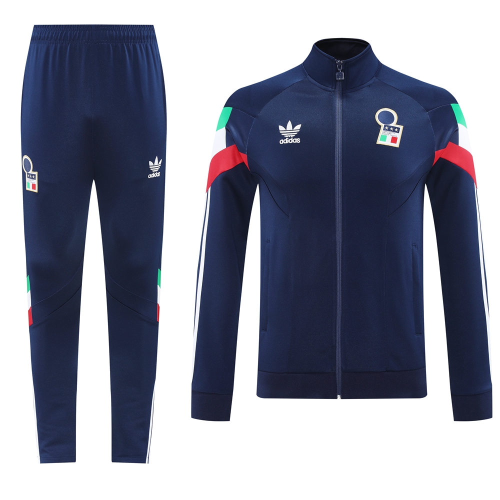 unitedfutballjersey-Italy 24-25 Training Hoodie Set - Royal Blue Hoodie and Pants