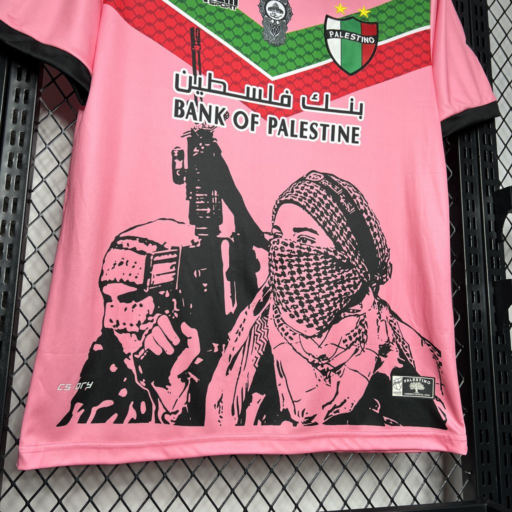 unitedfutballjersey-Club Deportivo Palestino 24-25 Pink Graffiti Jersey - Fans Version