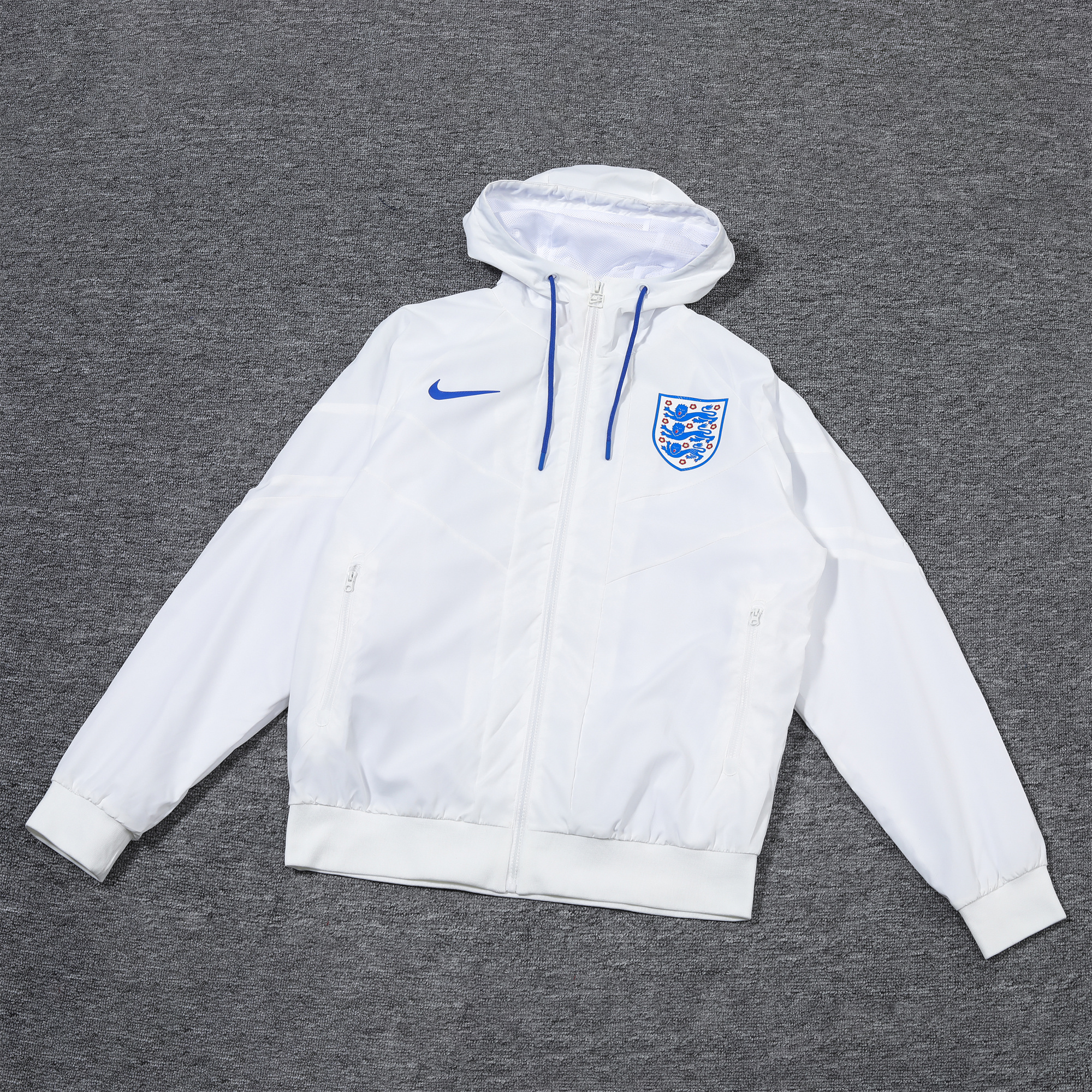 SIUjerseys-England 2024 National Team Anthem White Hooded Windbreaker - Player Version