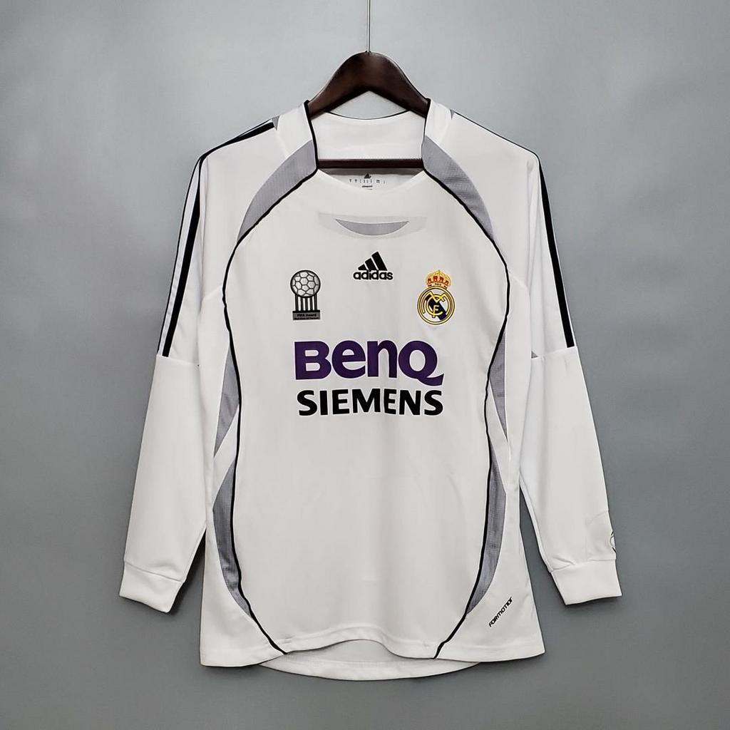 SIUjerseys-Retro Real Madrid 06-07 Home Long Sleeve Jersey