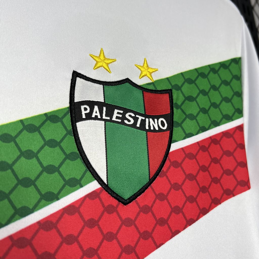 unitedfutballjersey-Club Deportivo Palestino 24-25 White Graffiti Jersey - Fans Version
