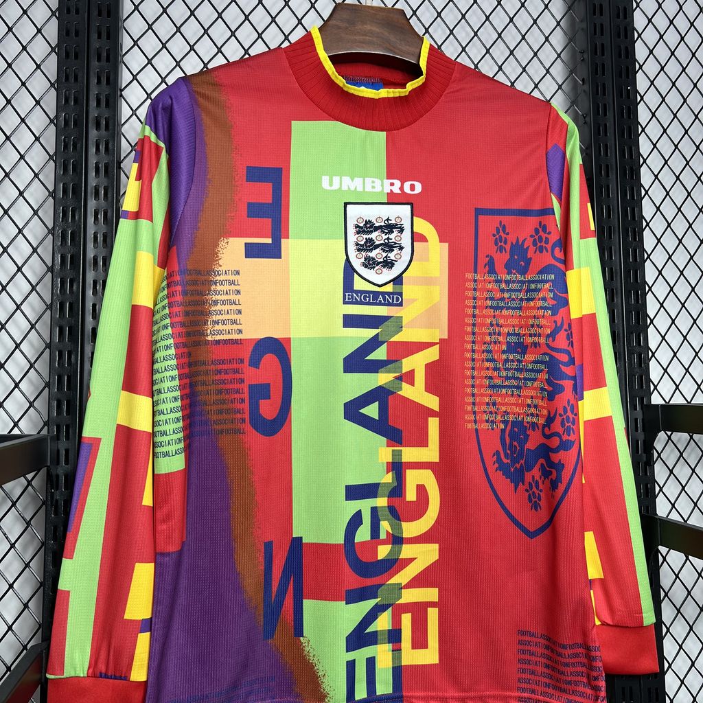 SIUjerseys-Retro England 1996 Goalkeeper Long Sleeve Jersey