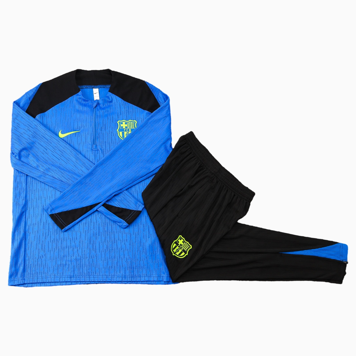 SIUjerseys-Barcelona 24-25 Long Sleeve Training Set - Player Version - Blue Top and Black Pants
