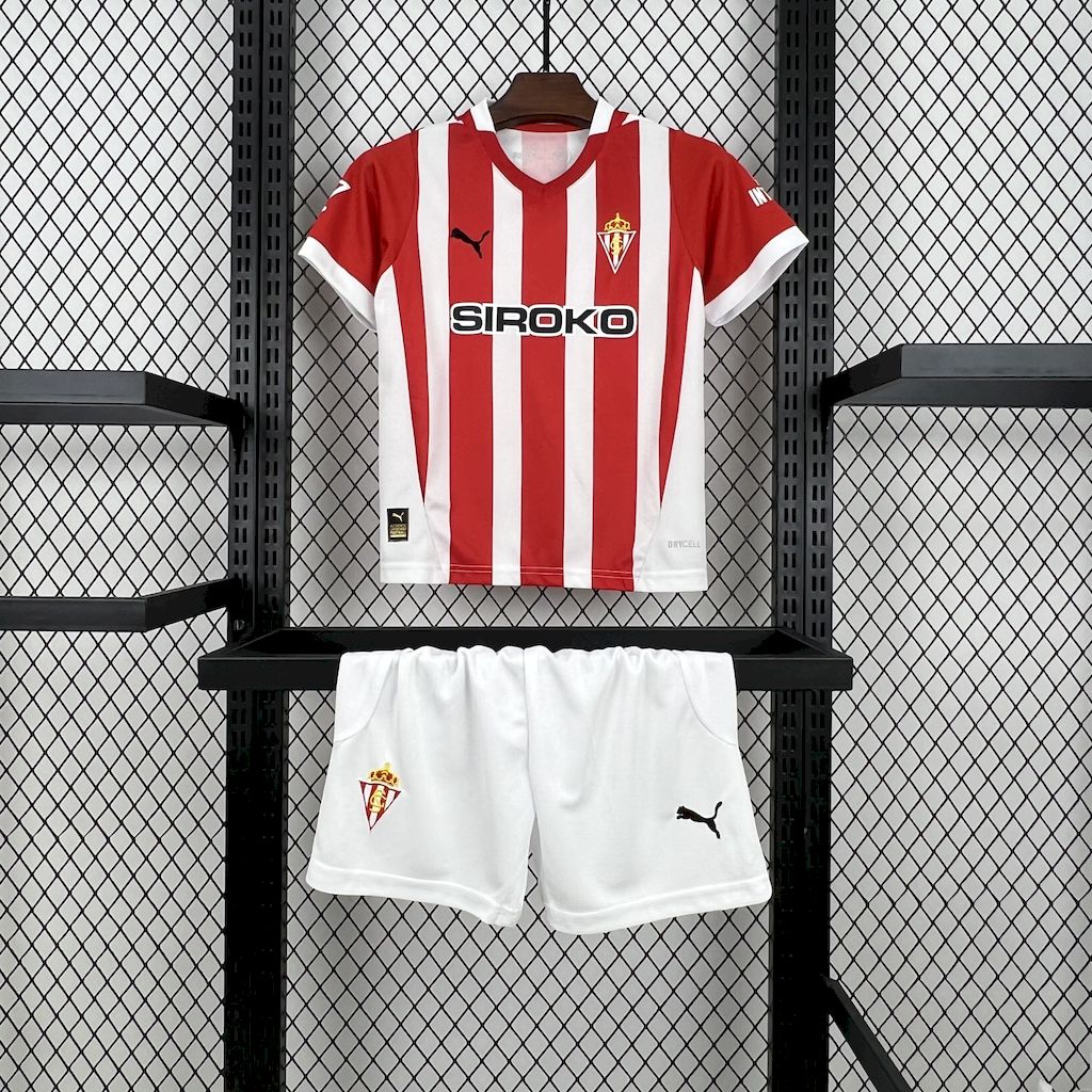 SIUjerseys-Sporting de Gijon 24-25 Home Kids Kit