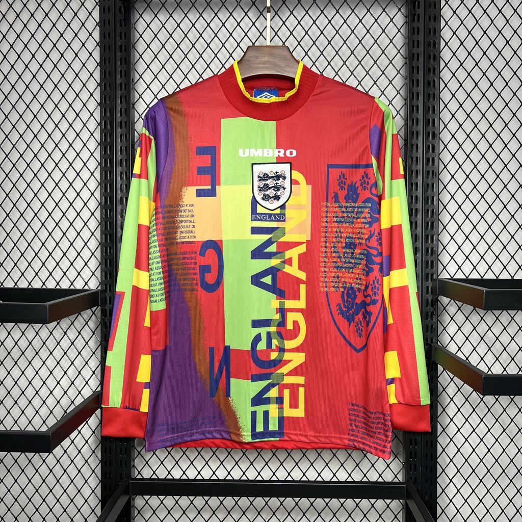 SIUjerseys-Retro England 1996 Goalkeeper Long Sleeve Jersey