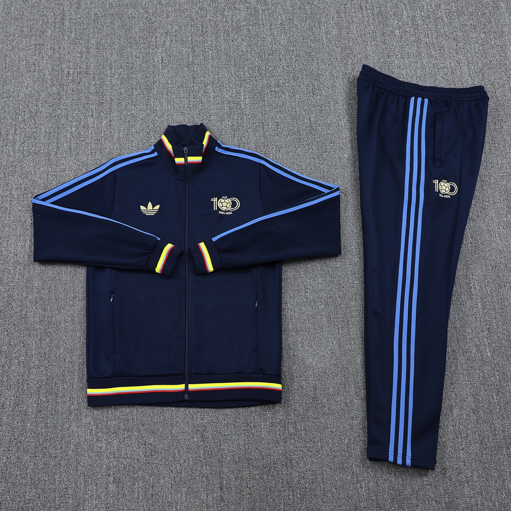 unitedfutballjersey-Colombia 2024 100th Anniversary 24-25 Jacket Training Tracksuit - Deep Blue