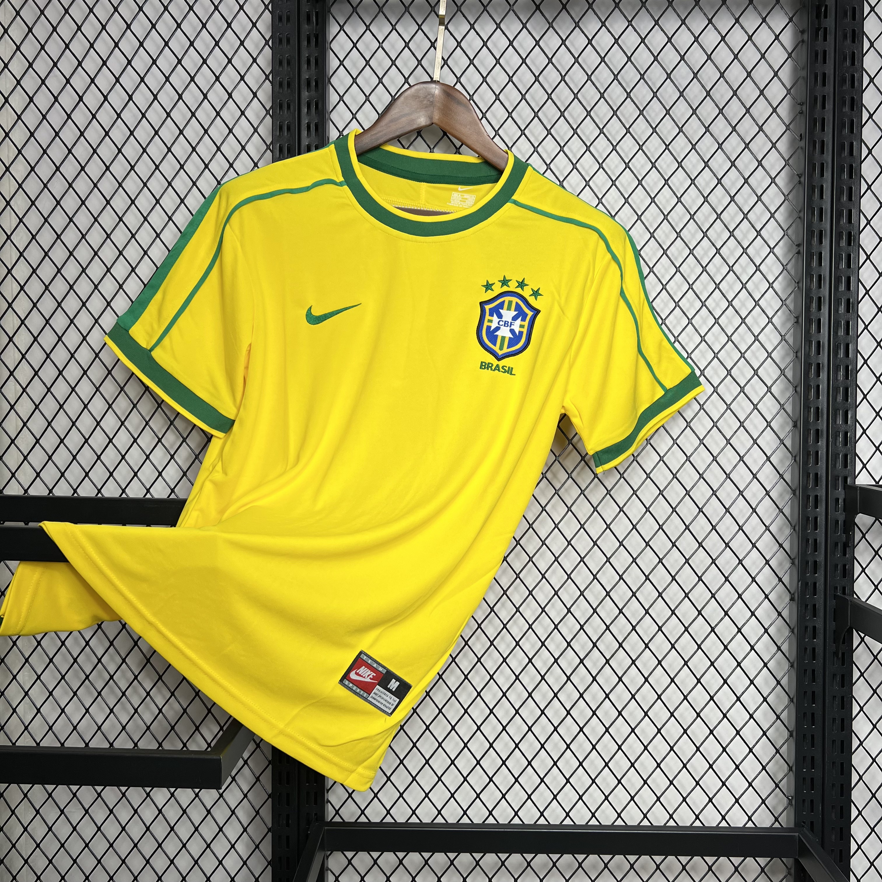 SIUjerseys-Retro Brazil 1998 Home Stadium Jersey
