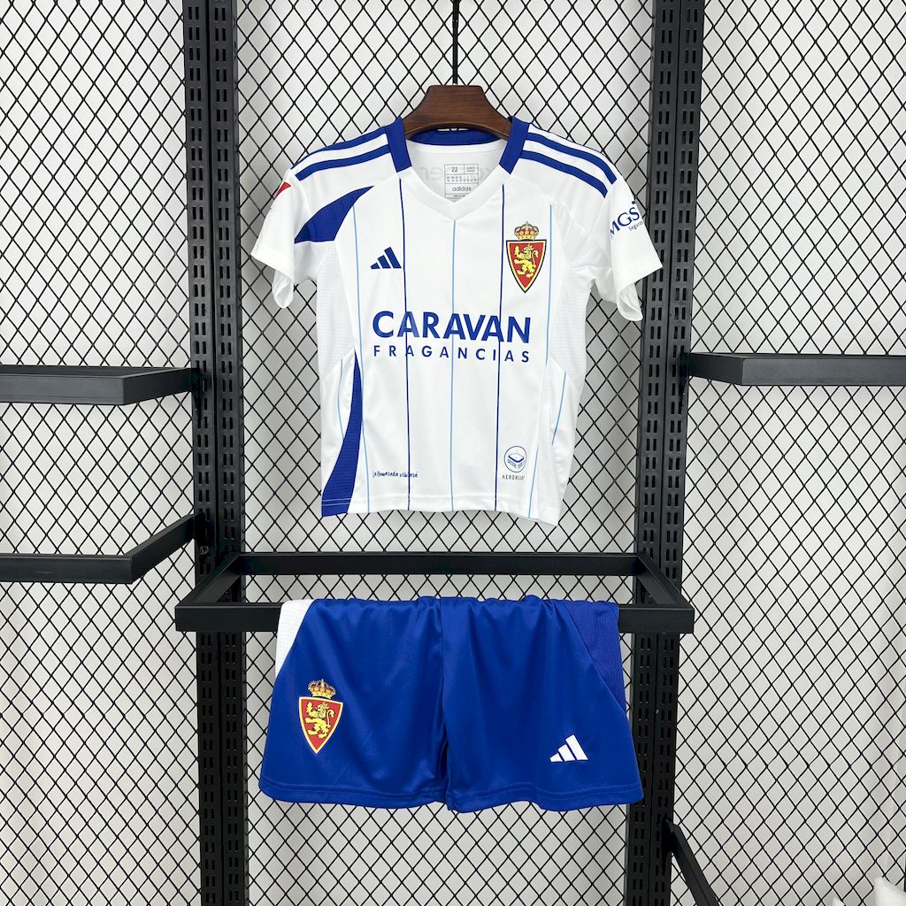 SIUjerseys-Real Zaragoza 24-25 Home Kids Kit