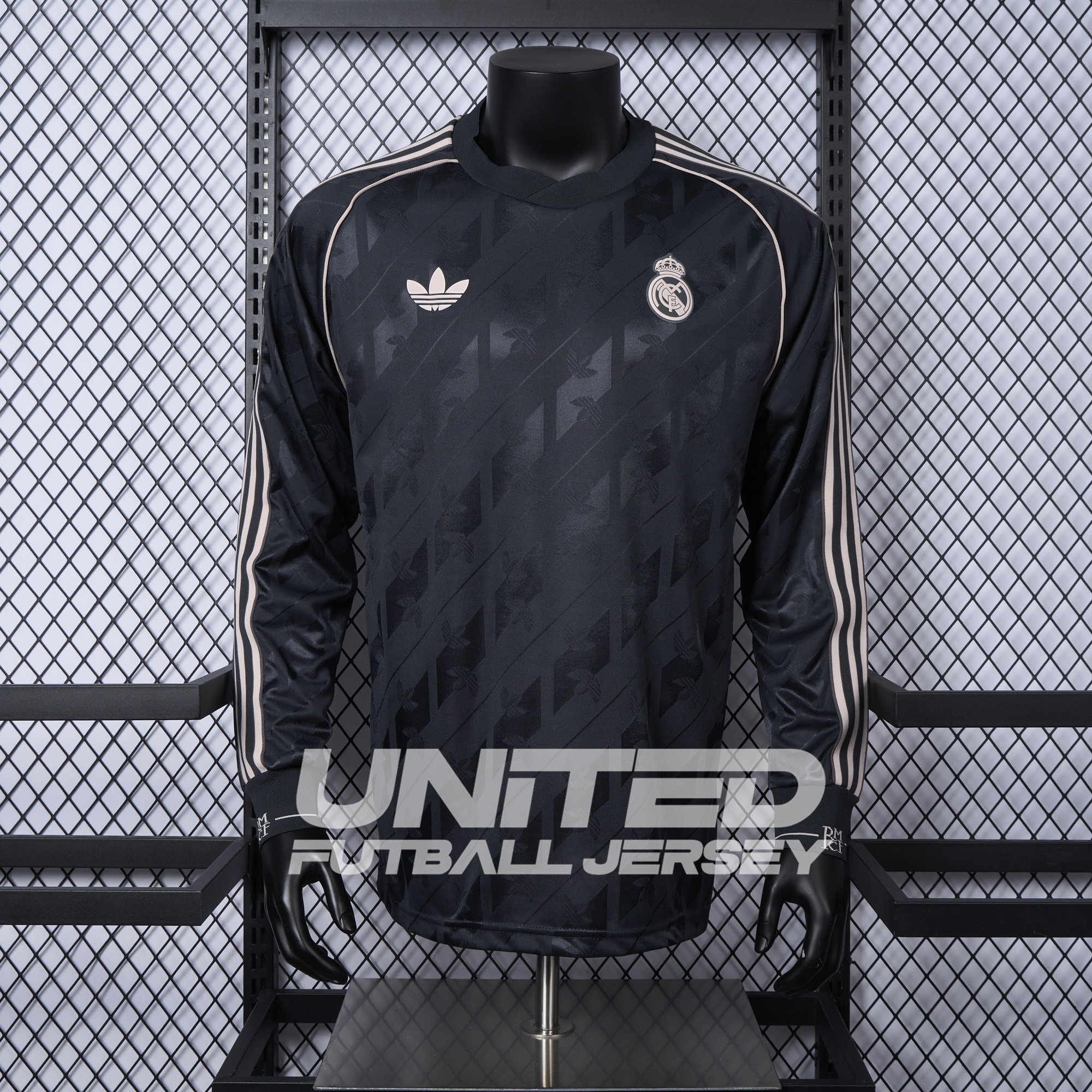 unitedfutballjersey-Real Madrid 24-25 Originals LFSTLR Long Sleeve Charcoal Jersey - Player Version