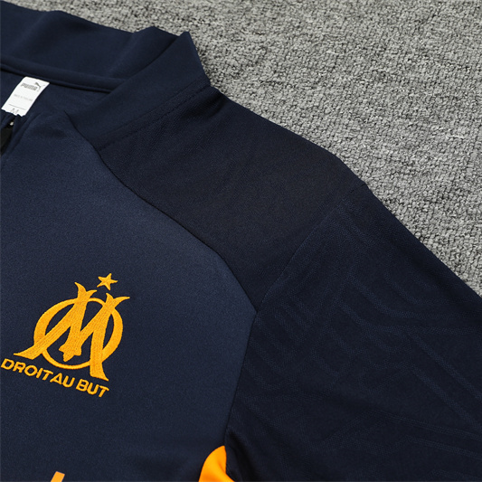 SIUjerseys-Marseille 24-25 Kids Long Sleeve Training Set - Royal Blue