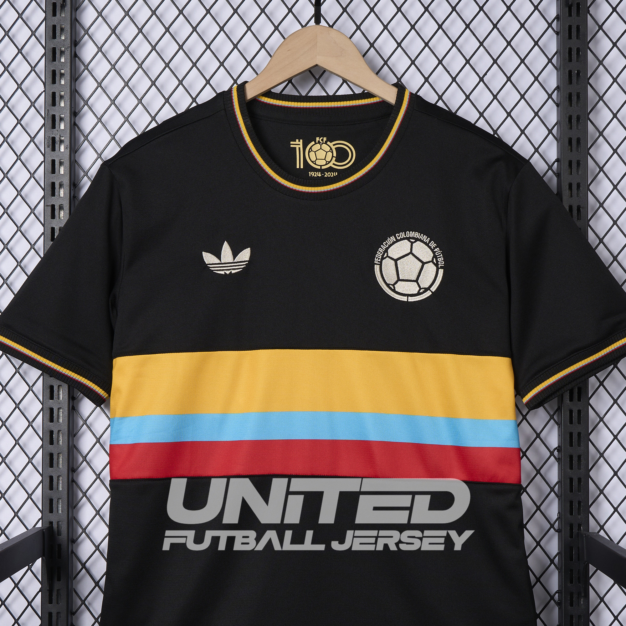 unitedfutballjersey-Colombia 2024 100th Anniversary Black Jersey - Fans Version