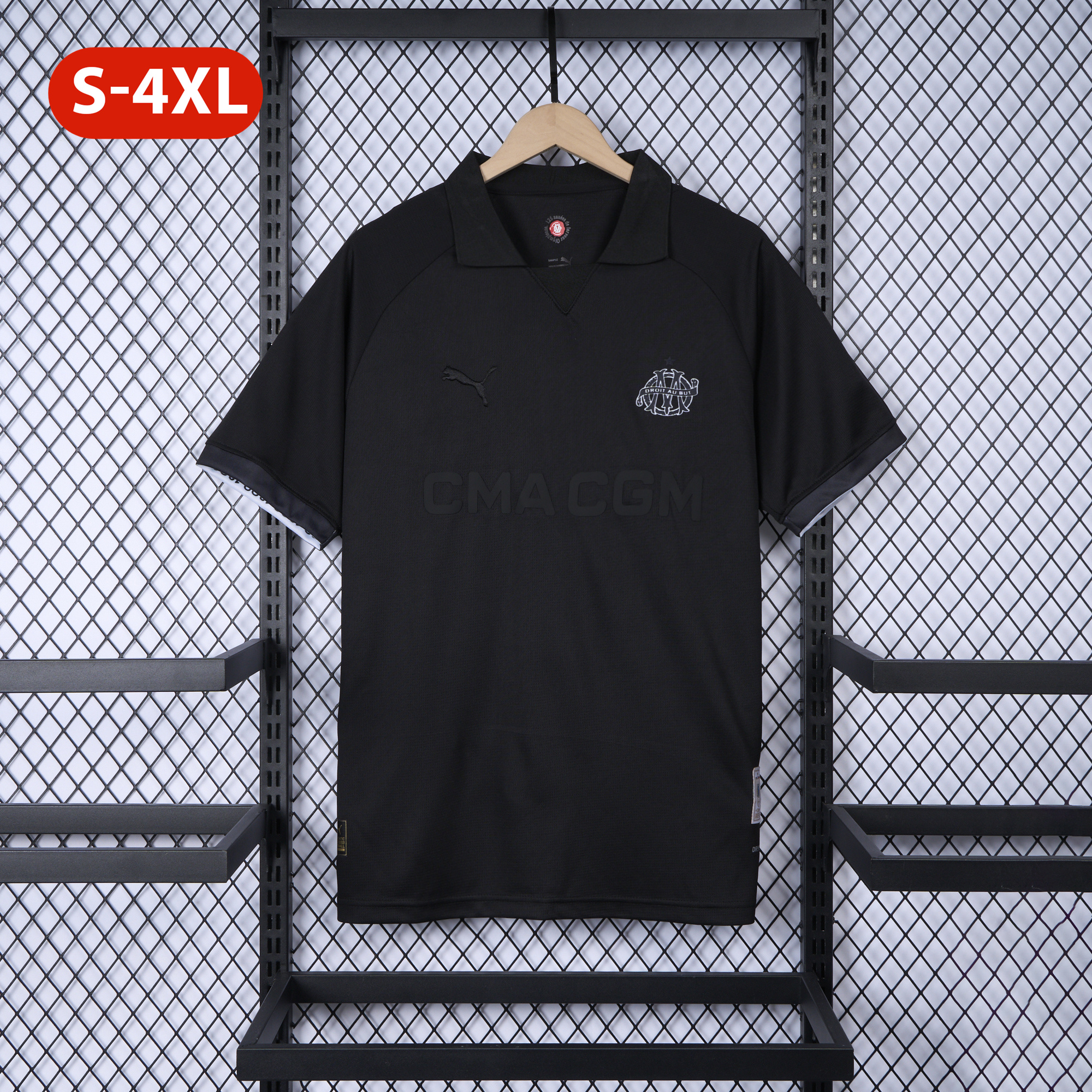 SIUjerseys-Marseille 24-25 125th Anniversary Black Jersey - Fans Version