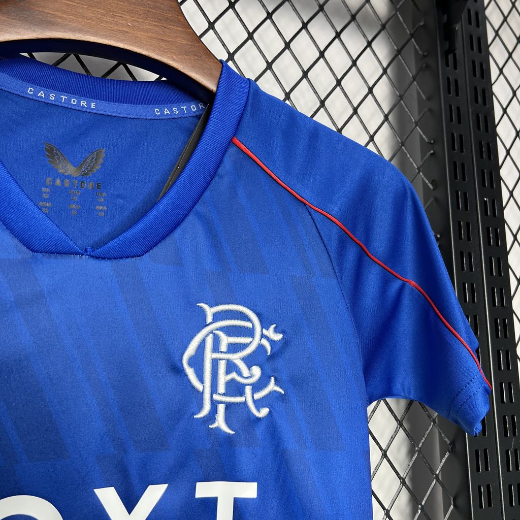 SIUjerseys-Glasgow Rangers 24-25 Home Stadium Kids Kit