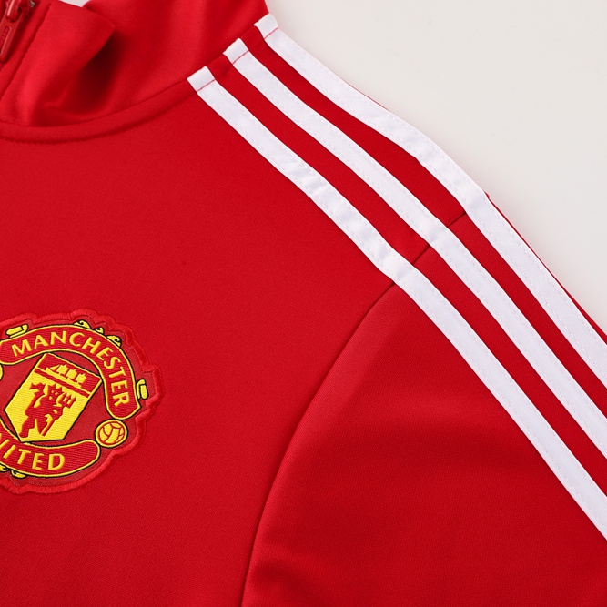 SIUjerseys-Manchester United 24-25 Jacket Training Tracksuit - Red Top and Black Pants