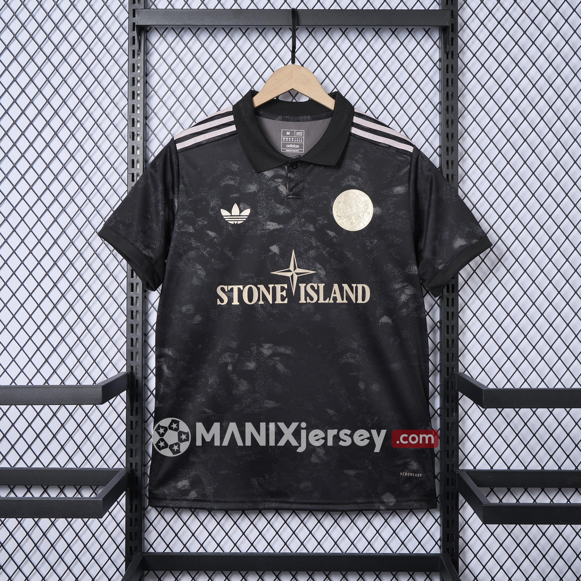 ManixJersey.com | Ajax 24-25 Stone Island Co-brand Jersey - Fans Version -Customize Name, Number and Patch | Worldwide Shipping