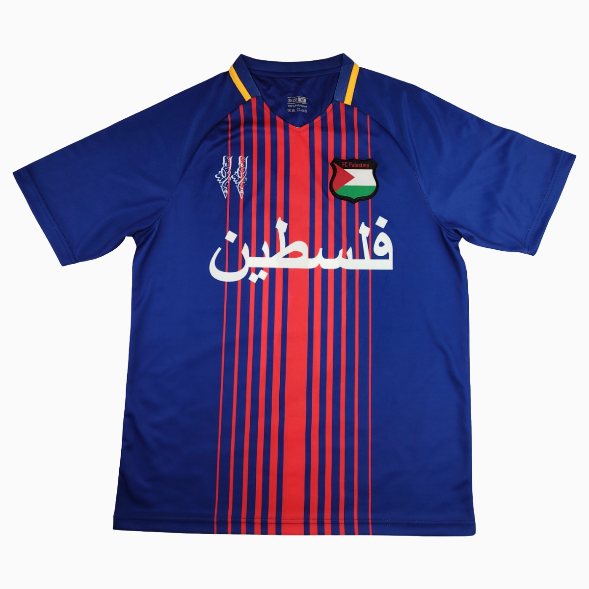 SIUjerseys-FC Palestina 24-25 Blue and Red Striped Jersey with Arabic and Pattern