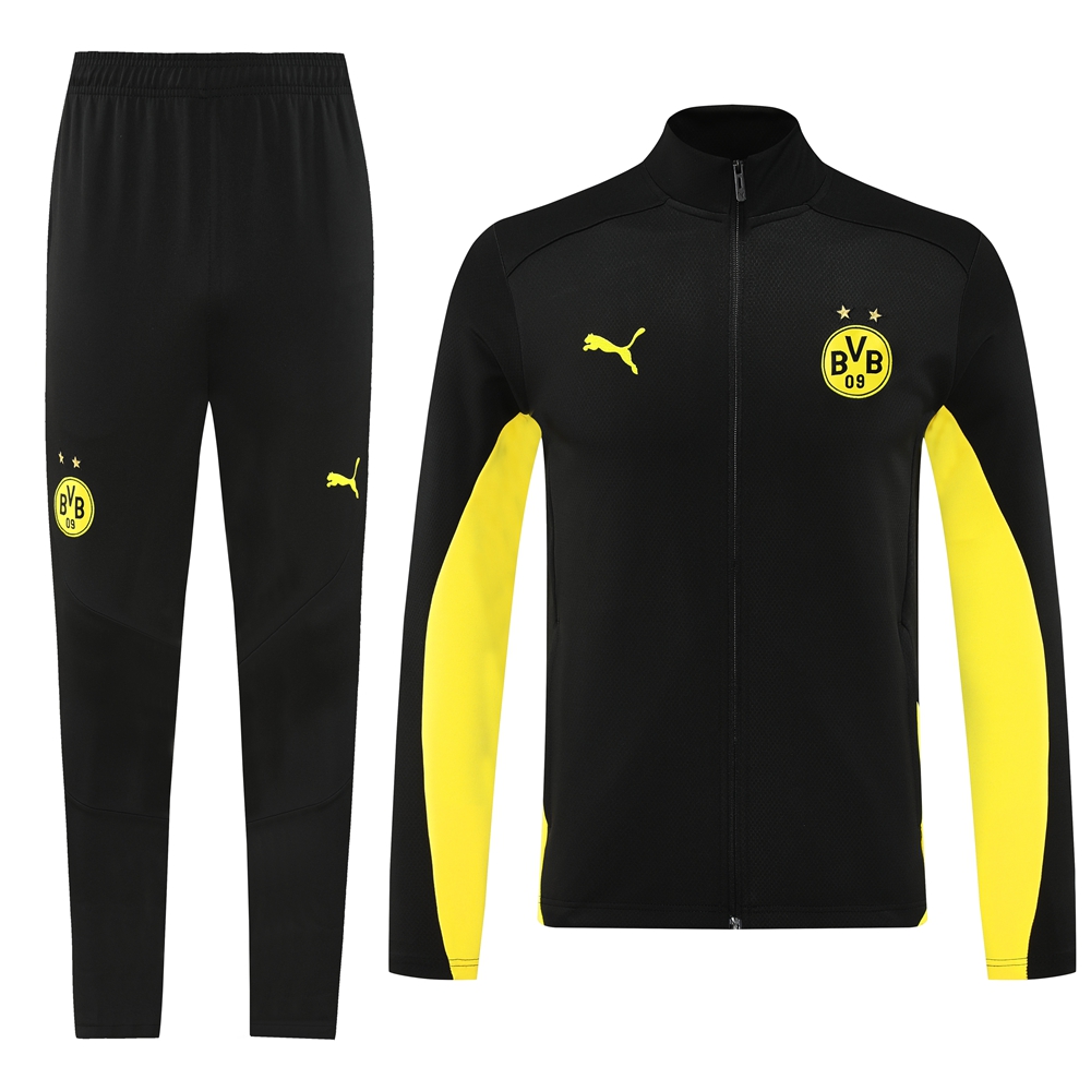 SIUjerseys-Dortmund 24-25 Jacket Training Tracksuit - Black and Yellow