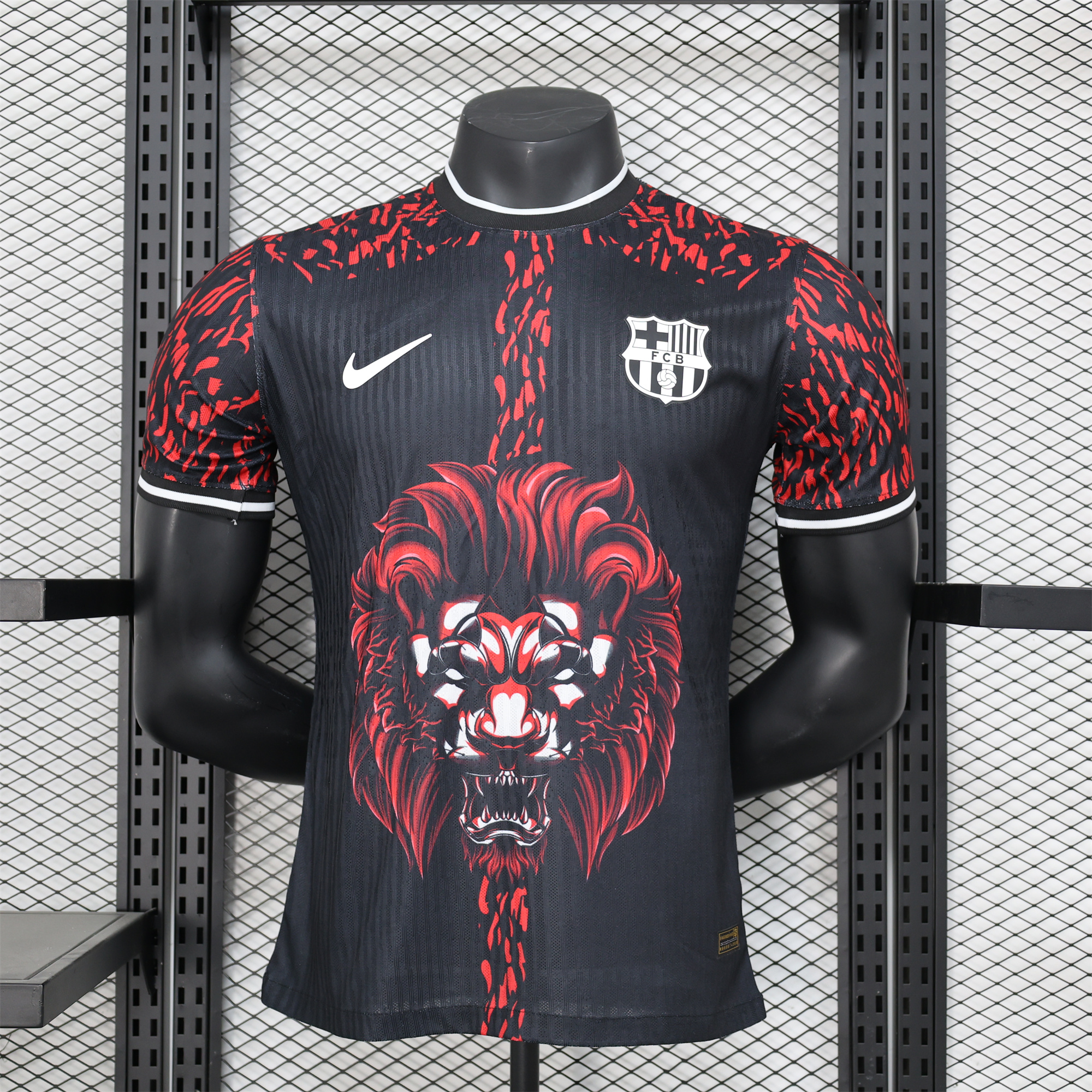 SIUjerseys-Barcelona 24-25 Balck and Red Lion Special Edition Jersey - Player Version