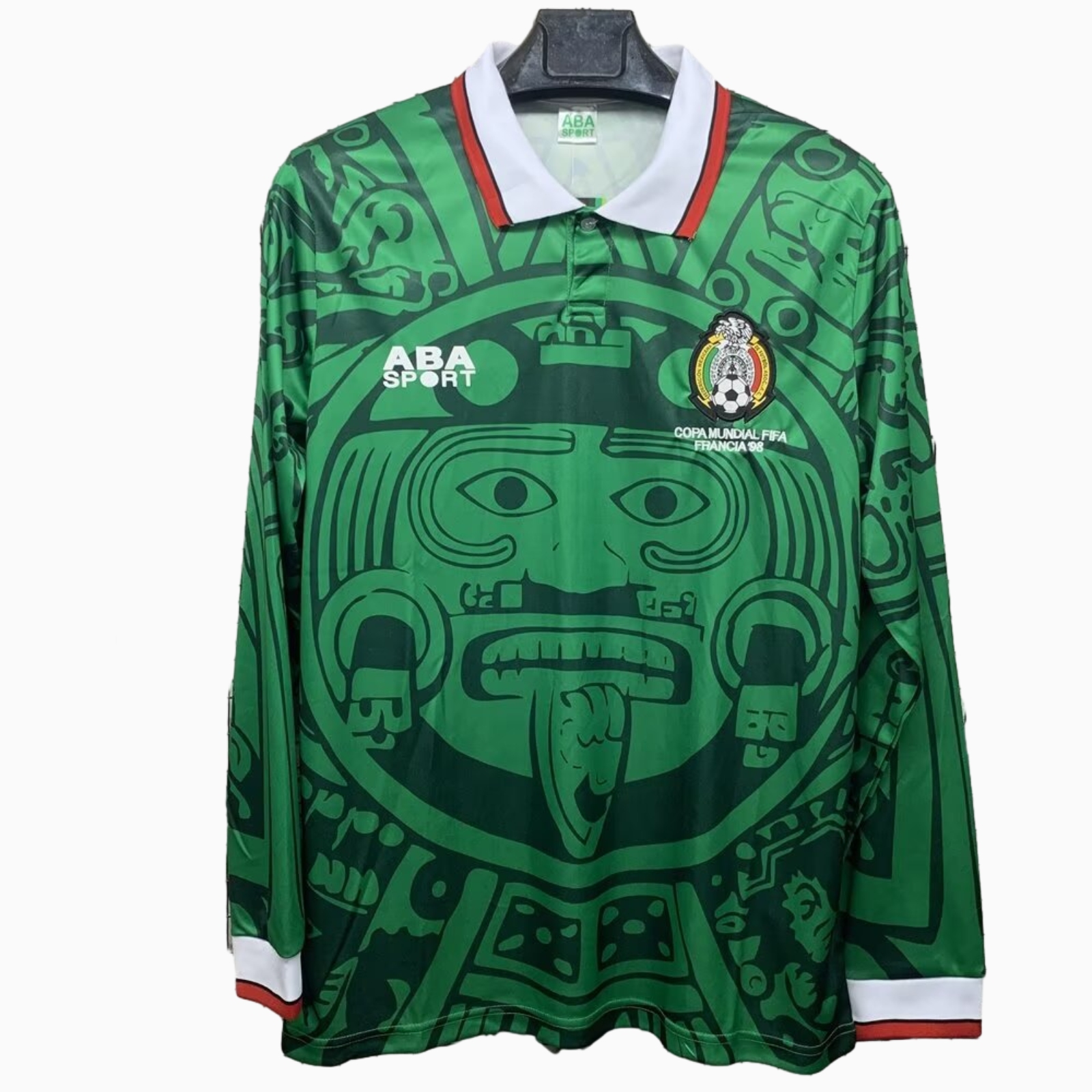 SIUjerseys-Retro Mexico 1998 Home Long Sleeves Jersey