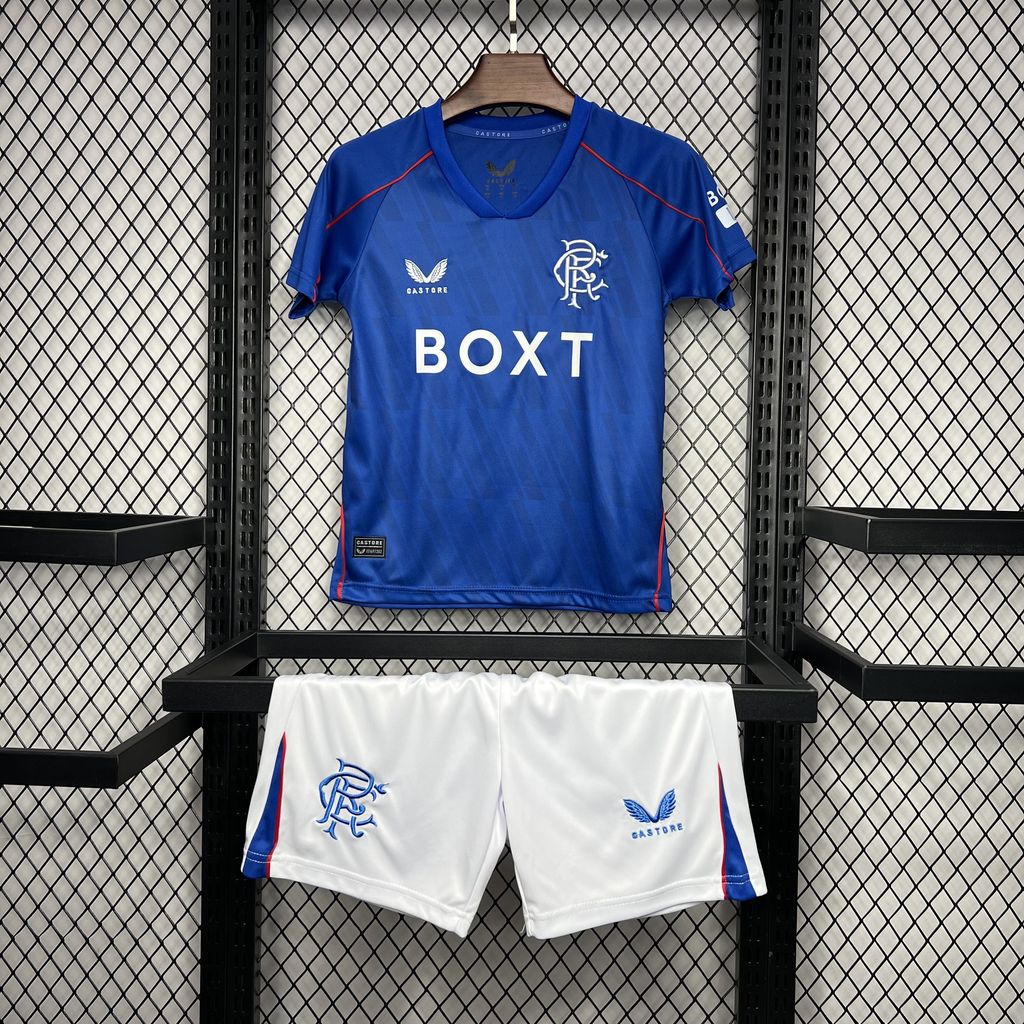 SIUjerseys-Glasgow Rangers 24-25 Home Stadium Kids Kit
