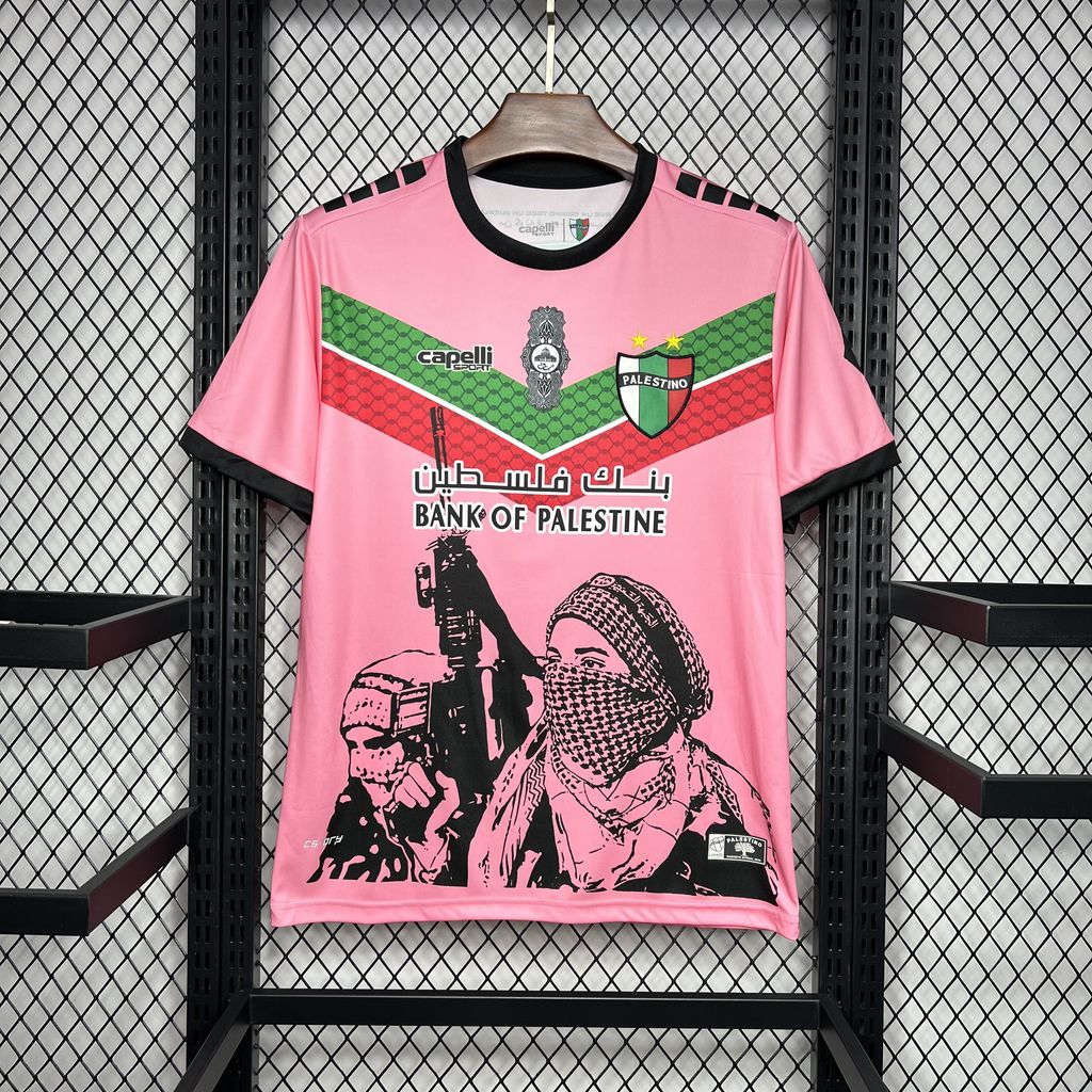 unitedfutballjersey-Club Deportivo Palestino 24-25 Pink Graffiti Jersey - Fans Version