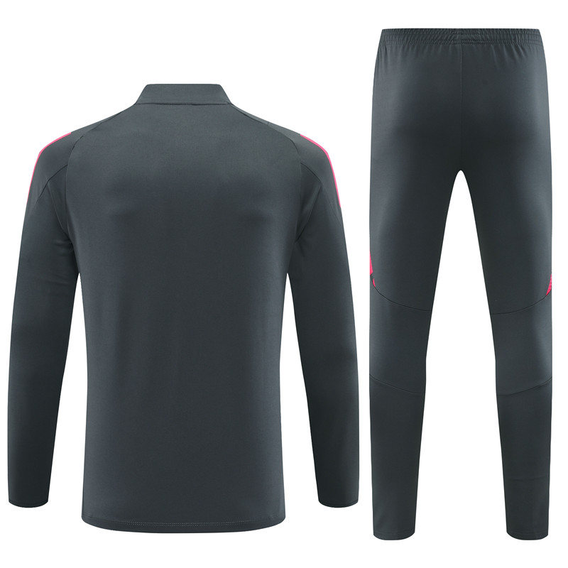 SIUjerseys-Germany 2024 Long Sleeve Training Set - Dark Gray With Pink