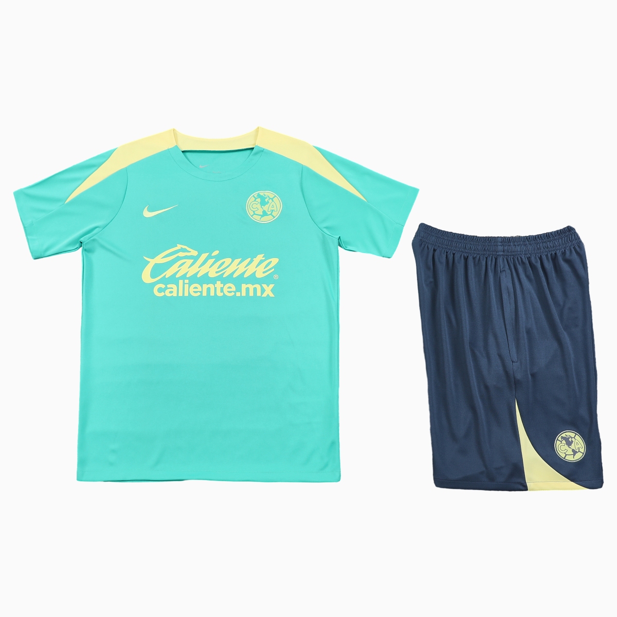 SIUjerseys-Club América 24-25 Short-Sleeve Training Set - Light Green Top & Grey Shorts