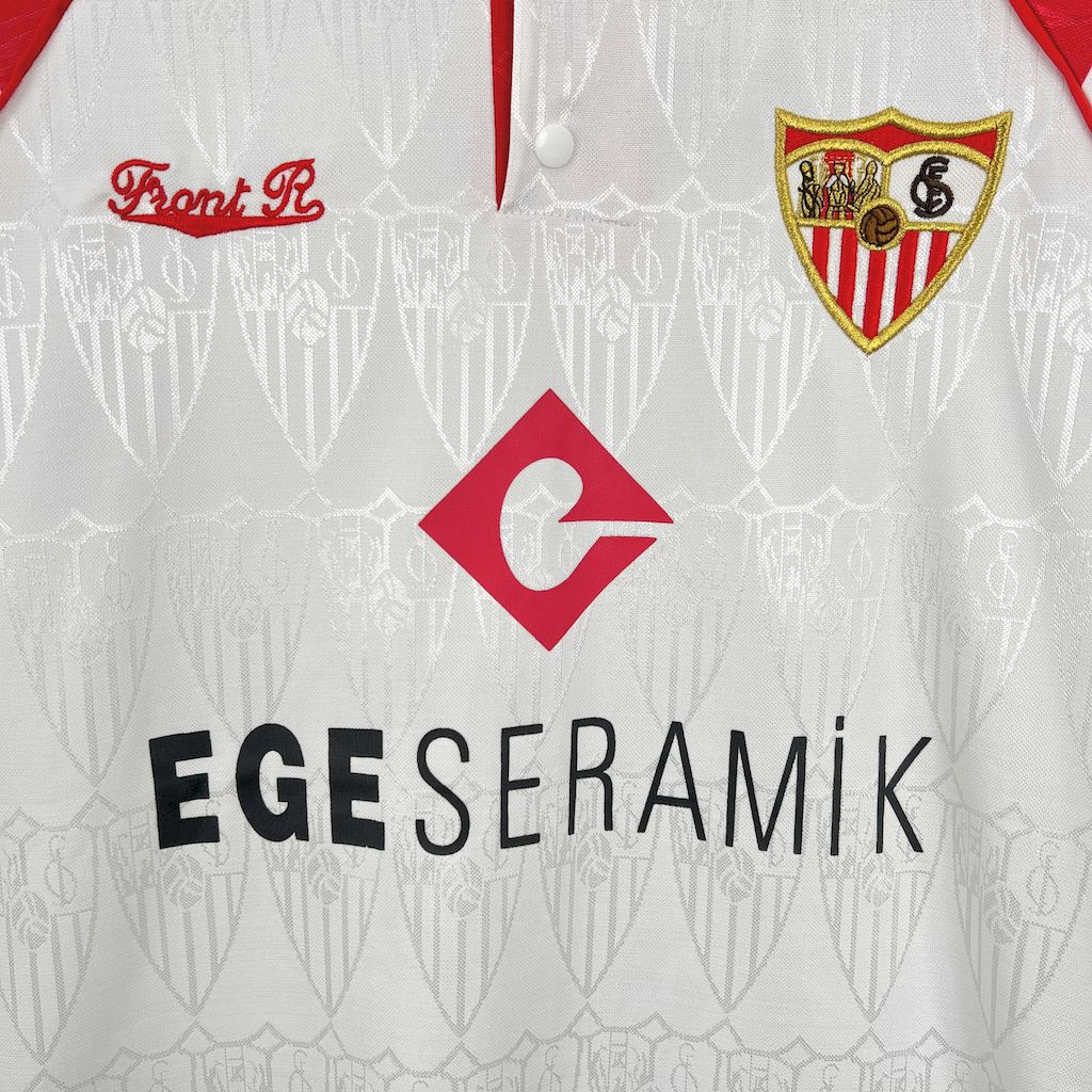 SIUjerseys-Retro Sevilla FC 1992-93 Home Jersey with Chest Sponsor