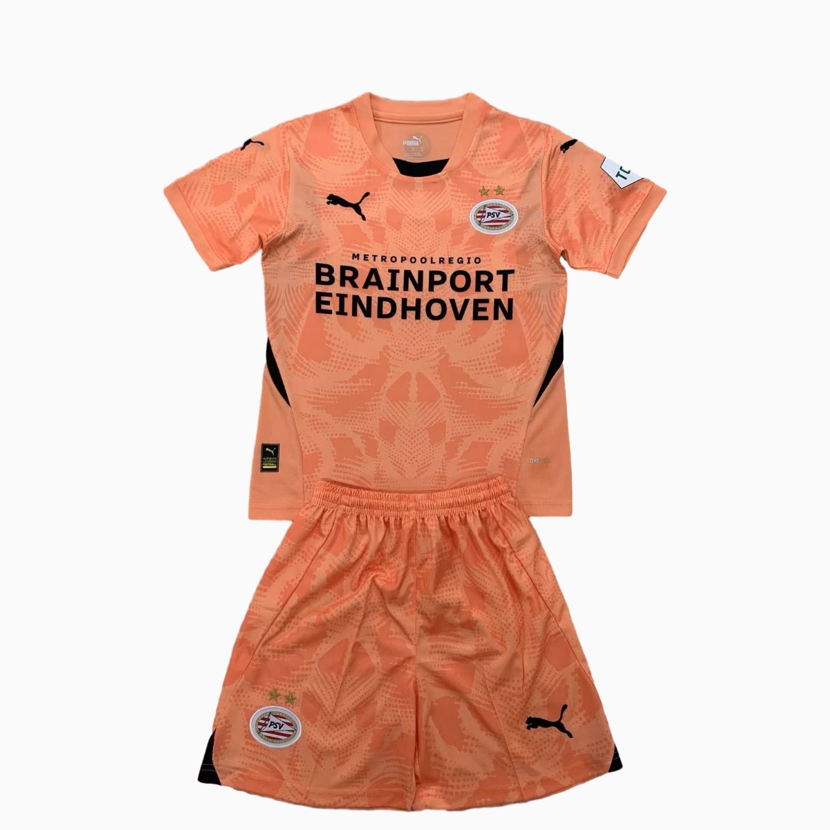 SIUjerseys-PSV Eindhoven 24-25 Orange Goalkeeper Kids Kit