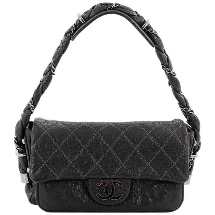 CHANEL シャネル シーズン限定 CCロゴ フラップチェーンショルダーバッグ ダークグレー【付属品完備】