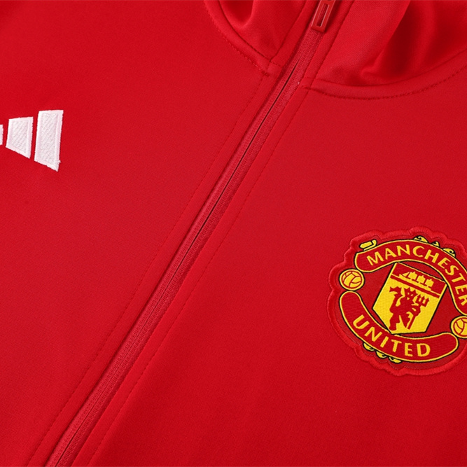 SIUjerseys-Manchester United 24-25 Jacket Training Tracksuit - Red Top and Black Pants