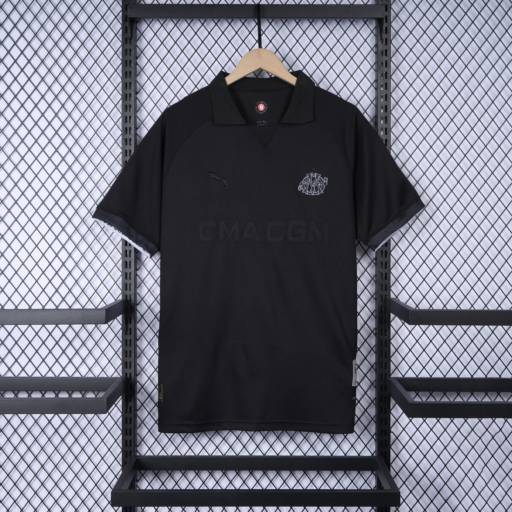 SIUjerseys-Marseille 24-25 125th Anniversary Black Jersey - Fans Version