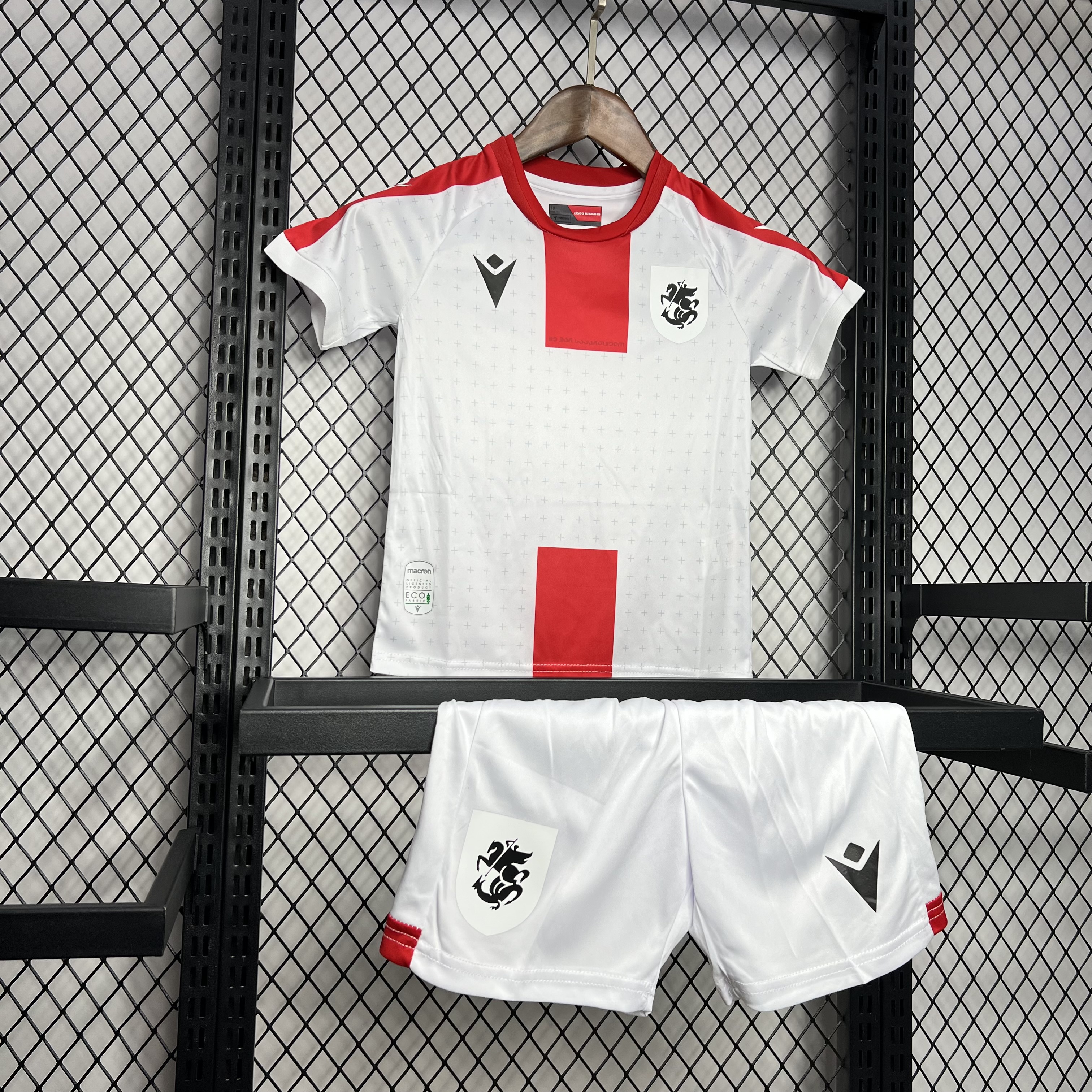 unitedfutballjersey-Georgia 2024 Home Stadium Kids Kit